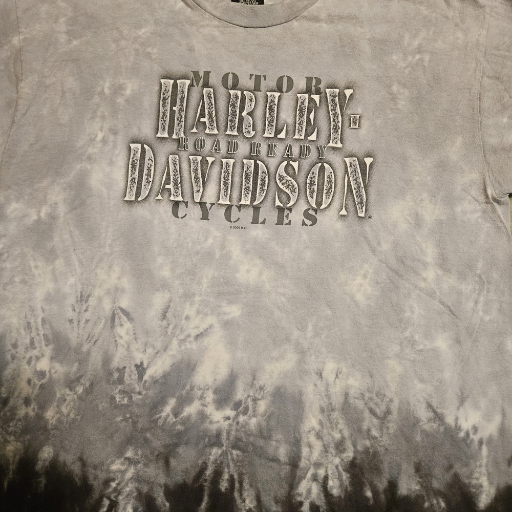 Vintage 2009 Harley Davidson T-Shirt - Single Stitch - 2XL - Smoke Dye Renton WA